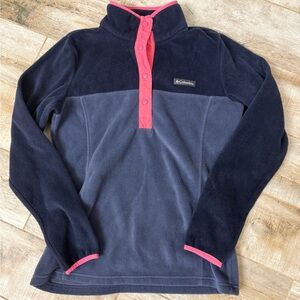 Columbia Navy and Pink Fleece Pullover